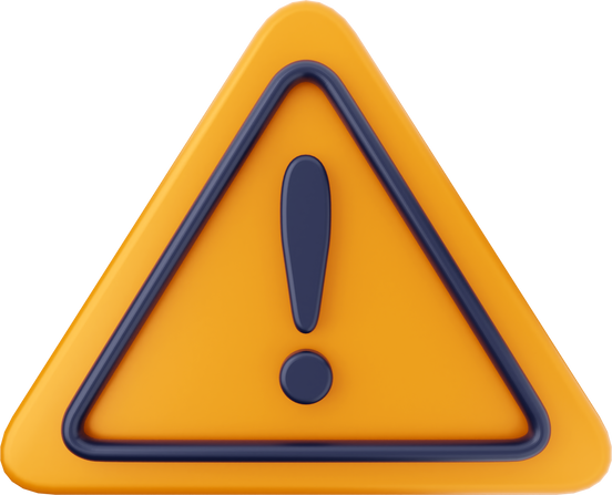 3d yellow caution warning alert icon